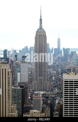 Empire State Building Mid Town New York City NYC Manhattan Island Long Island USA États-Unis d'Amérique Banque D'Images