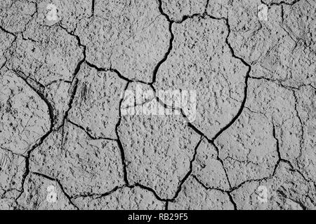 12.2005 sol causée par la sécheresse en été sur top-view, le détail et l'arrière-plan texturé Banque D'Images