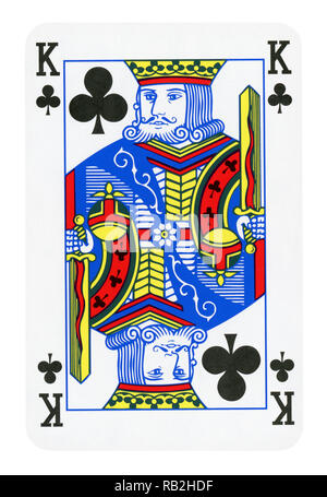 King of Clubs carte à jouer - isolated on white (chemin inclus) Banque D'Images