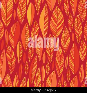 Les feuilles d'automne rouge orange sur une tendance. Abstract Nature Design Illustration de Vecteur