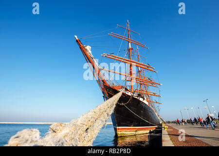 Gdynia, 13 Octobre 2018 : Quatre-master sailingship Sedov à Gdynia. C'est le plus grand navire à voile à la formation dans le monde Banque D'Images