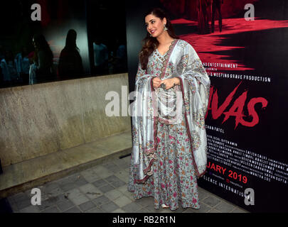 Mumbai, Inde. 5e Jan, 2019. Nargis Fakhri actrice vu au cours de son prochain film Amavas's trailer lancement à Mumbai. Credit : Azhar Khan SOPA/Images/ZUMA/Alamy Fil Live News Banque D'Images