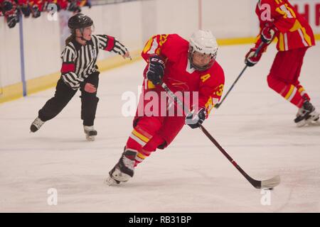 Dumfries, Royaume-Uni. 6 janvier 2019. Chunyang Fu jouant pour la Chine dans le Hockey sur glace 2019 U18 Women's World Championship, Division 1, Groupe B de Dumfries bol de glace. Crédit : Colin Edwards/Alamy Live News. Banque D'Images