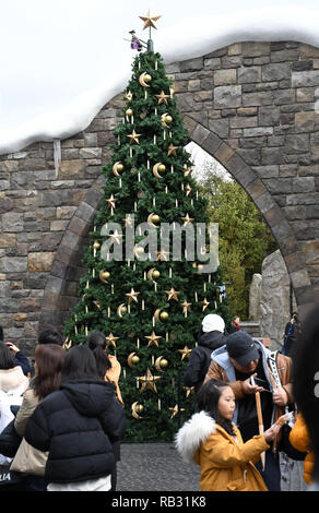 Osaka, Japon. 31 Dec, 2018. Un arbre de Noël peut être vu à Universal Studios Osaka au Japon. Lundi, 31 décembre 2018. Photo par : Ramiro Agustin Vargas Tabares Crédit : Ramiro Agustin Vargas Tabares/ZUMA/Alamy Fil Live News Banque D'Images