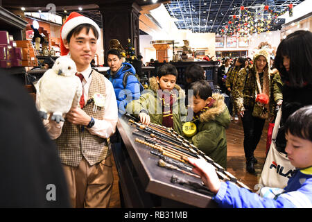 Osaka, Japon. 31 Dec, 2018. Sourcils des gens autour d'une boutique de souvenirs à Universal Studios Osaka au Japon. Lundi, 31 décembre 2018. Photo par : Ramiro Agustin Vargas Tabares Crédit : Ramiro Agustin Vargas Tabares/ZUMA/Alamy Fil Live News Banque D'Images