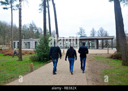 Tout nouveau Café et centre de visiteurs à Wendover Woods, Wendover, España. Ouverture bientôt. Partie d'un système d'amélioration de 4,5 millions de livres sterling. Banque D'Images