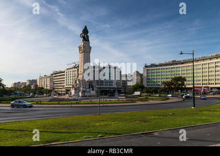 Lisbonne, Portugal - 13 octobre 2018 : Vue de la place Marques de Pombal, dans la ville de Lisbonne. Concept pour voyager au Portugal et visiter Lisbonne Banque D'Images