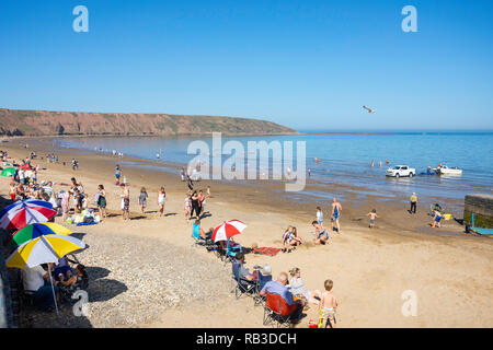 Vue sur la plage, Filey, North Yorkshire, England, United Kingdom Banque D'Images