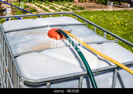 Récipient de l'eau dans le jardin Banque D'Images