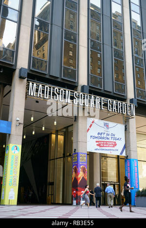 Vue extérieure de Madison Square Garden sur la 7ème Avenue.Manhattan.New York City.USA Banque D'Images