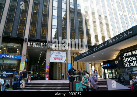 Vue extérieure de Madison Square Garden sur la 7ème Avenue.Manhattan.New York City.USA Banque D'Images