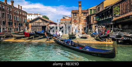 Venedig Gondelwerft Squero di San Trovaso Banque D'Images