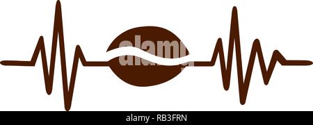 Impulsion de signal de ligne avec grain de café brown Illustration de Vecteur