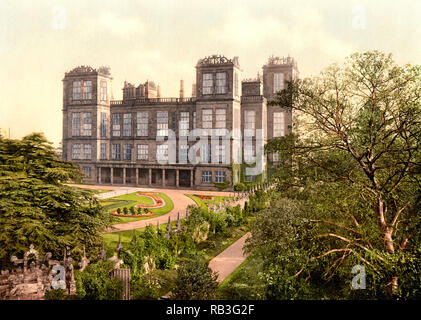 Hardwick, nouveau Hall, Derbyshire, Angleterre, vers 1900 Banque D'Images