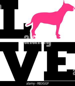 Bull Terrier Amour avec ossature Illustration de Vecteur