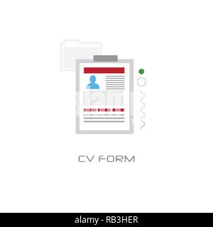 Curriculum vitae cv emploi document concept forme isolée de style plat Illustration de Vecteur