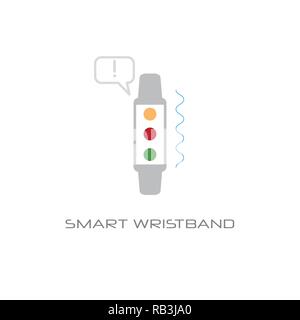 Dispositif électronique La technologie Smart tracker bracelet concept line isolé de style Illustration de Vecteur