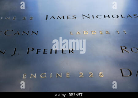 Le 11 septembre, National Memorial le 11 septembre 2001, World Trade Center, du quartier financier, Manhattan, New York City, USA Banque D'Images