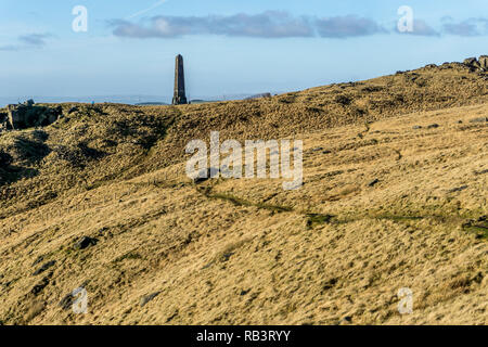 Obélisque War Memorial,Aldermans Hill,Tameside Moor, Greater Manchester, Lancashire, Royaume-Uni. Banque D'Images