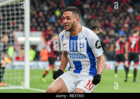 5 janvier 2019, doyen de la Cour, Bournemouth, Angleterre ; l'unis en FA Cup, 3ème tour, vs Bournemouth Brighton ; Credit : Phil Westlake/News Images images Ligue de football anglais sont soumis à licence DataCo Banque D'Images