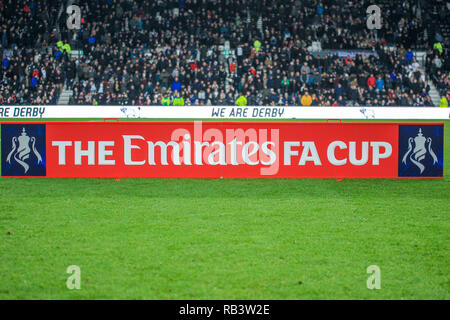 5 janvier 2019, Pride Park, Derby, England ; l'unis en FA Cup, 3ème tour, Derby County vs Southampton ; Unis FA Cup sign Crédit : Craig Milner/News Images images Ligue de football anglais sont soumis à licence DataCo Banque D'Images