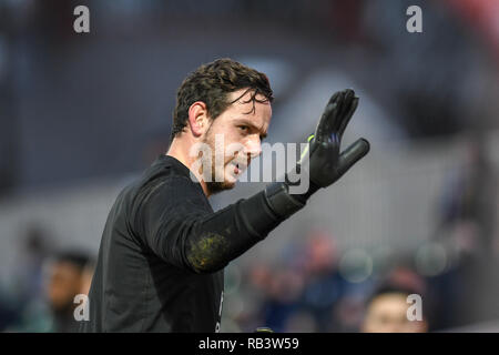 6 janvier 2019, Rodney Parade, Newport, Pays de Galles ; l'unis en FA Cup, 3ème tour, Newport County vs Leicester City : Danny Ward (12) de Leicester City Crédit : Gareth Dalley/News Images images Ligue de football anglais sont soumis à licence DataCo Banque D'Images