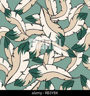 Les plumes de couleur transparente broderie main motif de fond de la mode textile Illustration de Vecteur