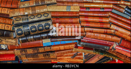 Grand livre de la bibliothèque dans la pile de couleur Banque D'Images