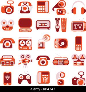 Appareils électroniques télévision vector icons isolé sur un fond blanc. Illustration de Vecteur