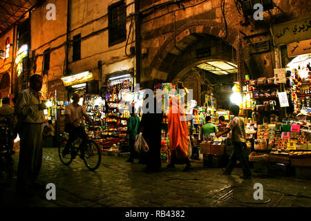 Al-Bzouria Souk, marché de Damas. La Syrie, au Moyen-Orient Banque D'Images