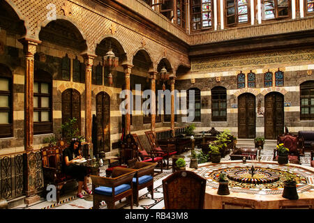 Agenor Palace, maintenant, un hôtel de charme de luxe, sur la Via Recta. Damas. La Syrie, au Moyen-Orient Banque D'Images