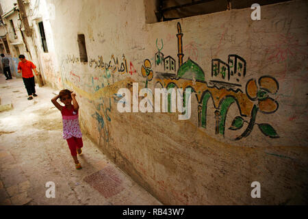 La vie de la rue, l'île d'Arwad. La Syrie, au Moyen-Orient Banque D'Images