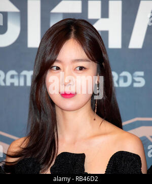 Sun-Hwa Han (Secret), Dec 30, 2018 : une chanteuse et actrice sud-coréen Han de la fille Sun-Hwa Secret groupe, assiste à un événement tapis rouge de la MBC Drama Awards 2018 à Séoul, Corée du Sud. Credit : Lee Jae-Won/AFLO/Alamy Live News Banque D'Images