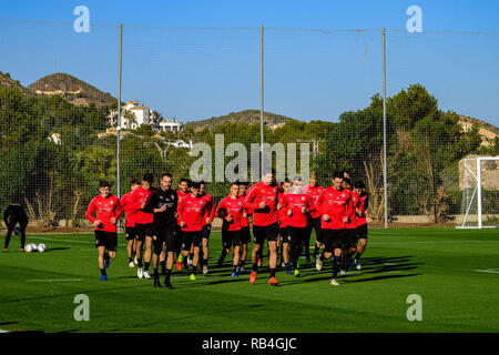 La Manga, en Espagne. 08Th Jan, 2019. Le VfB Stuttgart training camp La Manga, sommaire. Credit : Gerd Maiß/dpa/Alamy Live News Banque D'Images