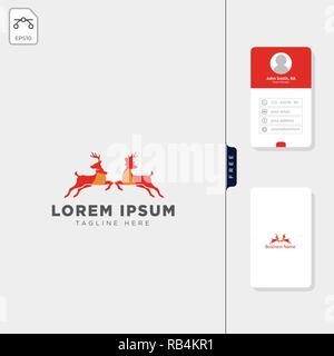 Logo cerf vector illustration modèle, modèle de conception de carte de visite gratuit Illustration de Vecteur