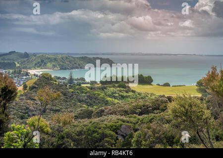 Vue sur la baie de câble dans l'extrême nord de la Nouvelle-Zélande Banque D'Images