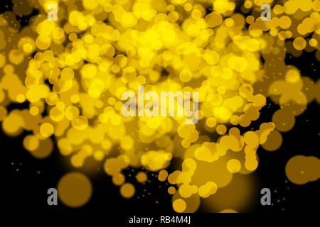 Illustration abstrait flou d'or lumière sur fond sombre Banque D'Images