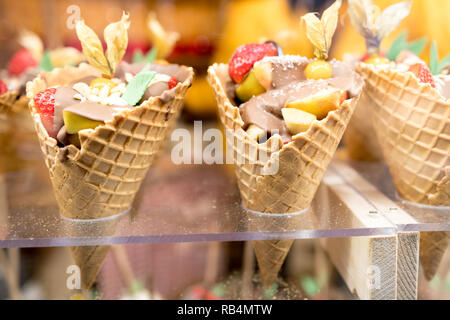 Cornet gaufré, de l'alimentation, glaces, designer, , traite Banque D'Images