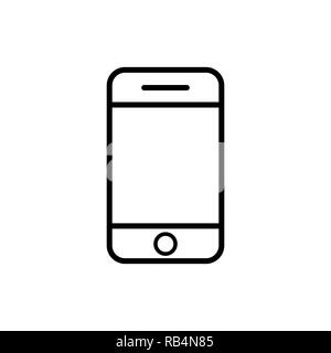 L'icône de la ligne de téléphone mobile. Symbole téléphone noir Illustration de Vecteur