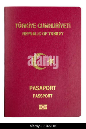 Couverture du passeport turc with clipping path Banque D'Images