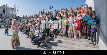 Mulitcultural Choir, Summer Festival, Journée Culturelle, Reykjavik, Islande Banque D'Images