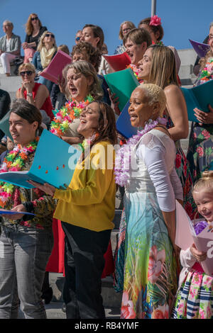 Mulitcultural Choir, Summer Festival, Journée Culturelle, Reykjavik, Islande Banque D'Images