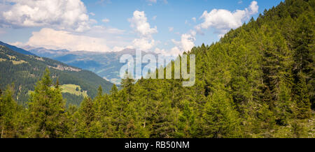 Vallée Sarntal - Vallée de Sarentino - paysage dans le Tyrol du Sud, Italie du nord, l'Europe. Paysage d'été avec ciel bleu et nuages Banque D'Images