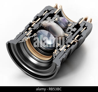 Structure 3D d'un objectif professionnel. 3D illustration. Banque D'Images