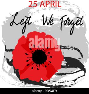Creative illustration,affiche ou une bannière du jour du Souvenir avec fond fleurs de pavot. N'oublions jamais le lettrage. Vector illustration Illustration de Vecteur
