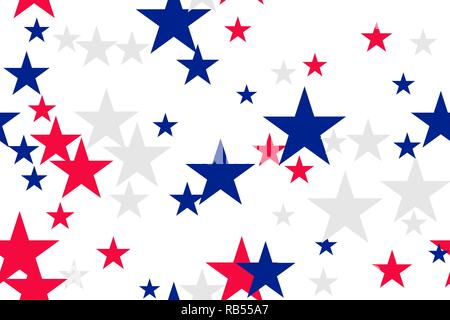 Seamless pattern avec les stars de la célébration de l'Independence Day et le Jour du Souvenir. Vector illustration Illustration de Vecteur