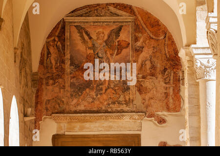 Italie Basilicate Maratea Abbaye de San Michele Arcangelo fresque cloître Chiostro San Michele Arcangelo Banque D'Images