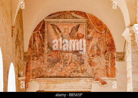 Italie Basilicate Maratea Abbaye de San Michele Arcangelo fresque cloître Chiostro San Michele Arcangelo Banque D'Images