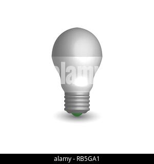 LED photo réaliste et aux économies d'énergie d'une ampoule. Élément essentiel pour la conception de composants électriques. Style 3D, vector illustration. Illustration de Vecteur