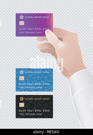 Carte de paiement tenu par les hommes de main Illustration de Vecteur